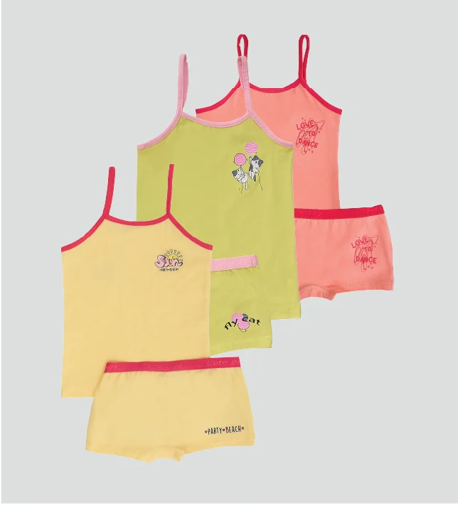 Printed Girls Set (Top-Bottom) Pack Of 3